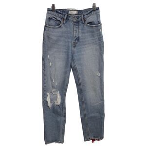 Womens Abercrombie & Fitch The Dad High Rise Blue Denim Light Wash Jeans Sz 26 2